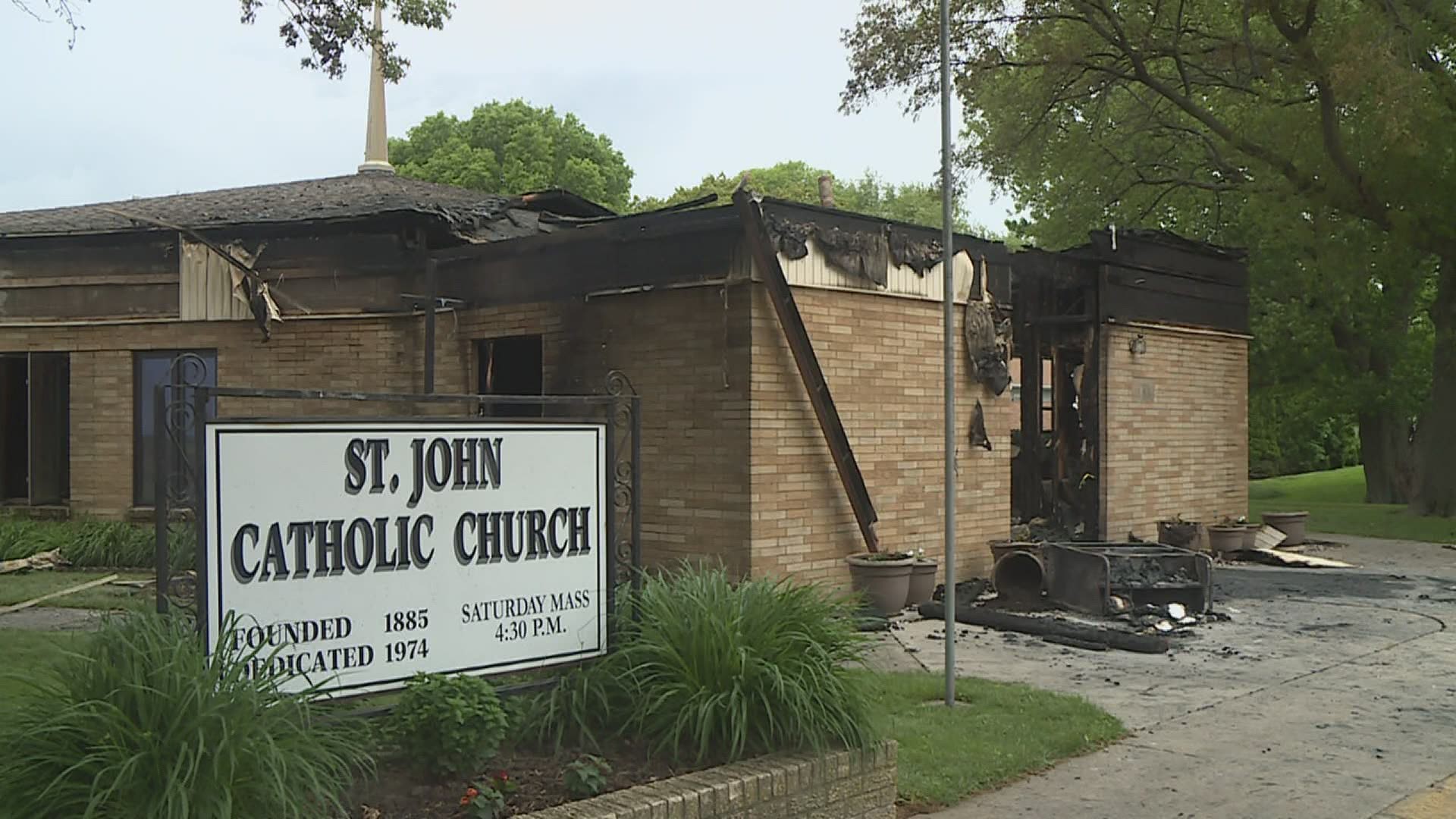 St. John Catholic church caught on fire at 5 am Thursday, with no leads on what caused the fire.