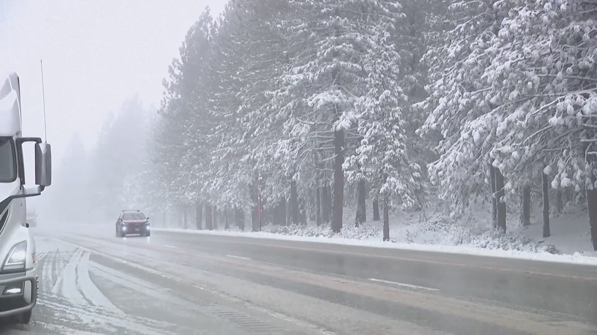 In California, people had to hunker down as the state issued its first tornado warning, and in Iowa and Illinois, thin sheets of ice made travel dangerously slick.