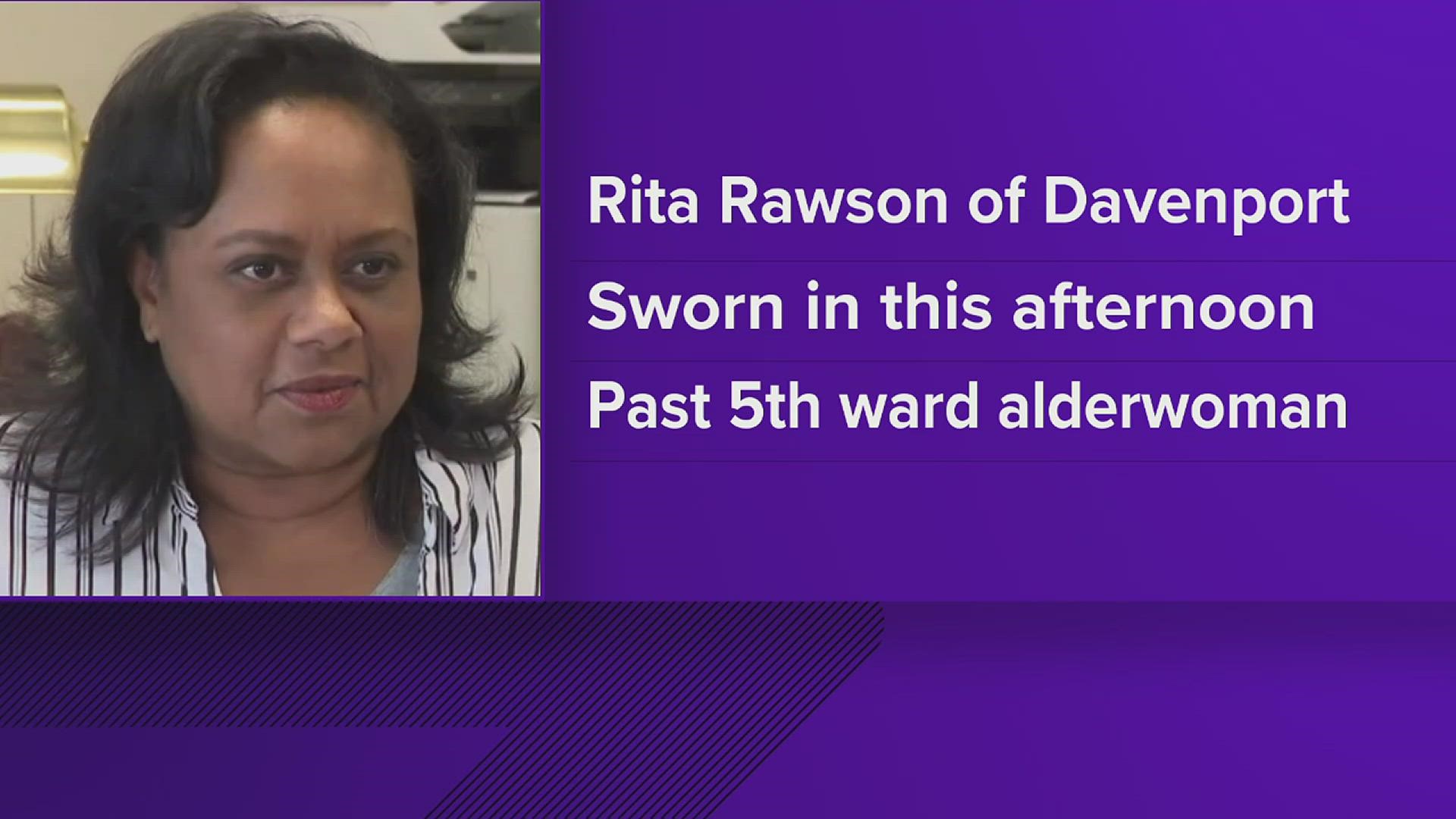Rawson previously served on the Davenport City Council and recently retired from her financial advising practice.