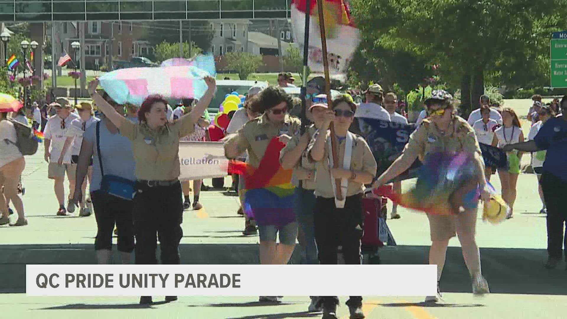 Around 20 organizations took part in QC Pride's annual pride parade on Saturday afternoon.