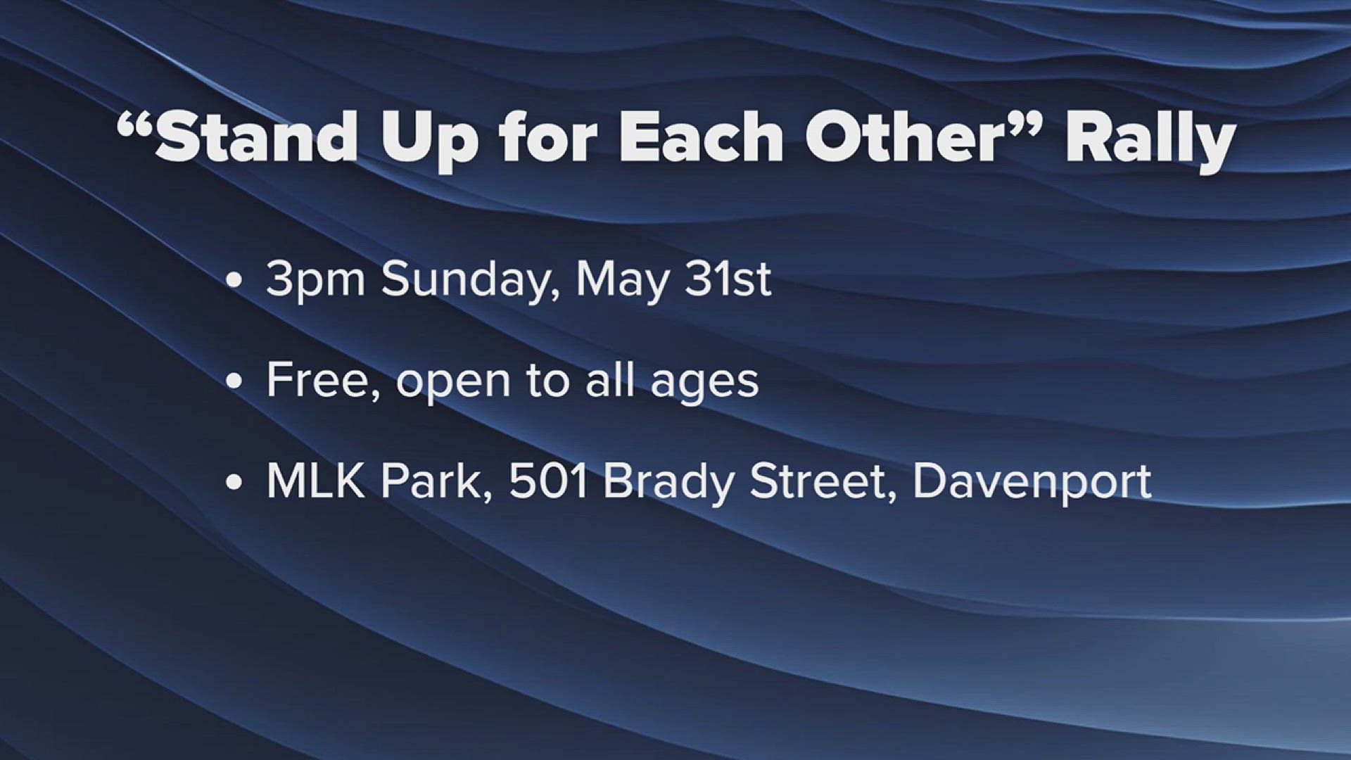 'Stand Up for Each Other' rally set for Sunday in Davenport | wqad.com