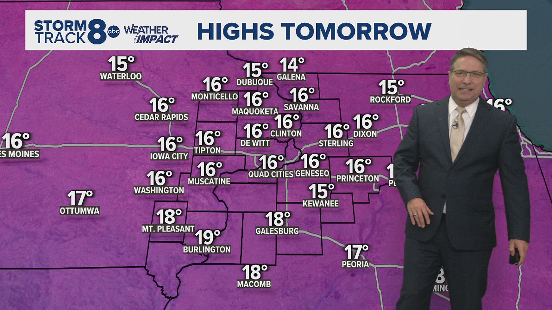 Below zero wind chills overnight... Light snow possible well south of the Quad Cities later Thursday