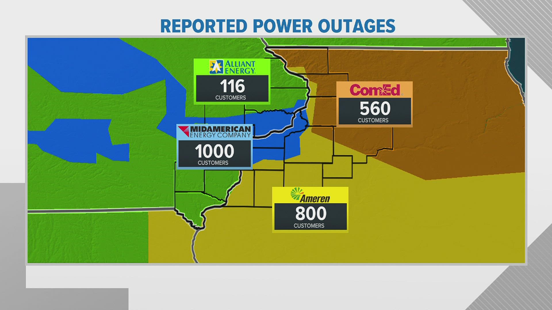 Power was knocked out to thousands of MidAmerican Energy customers Wednesday morning, August 11.