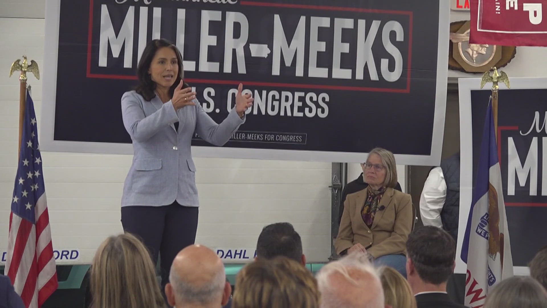 Former Democratic Congresswoman Tulsi Gabbard endorsed Republican Congresswoman Mariannette Miller-Meeks in Davenport, highlighting a growing trend.