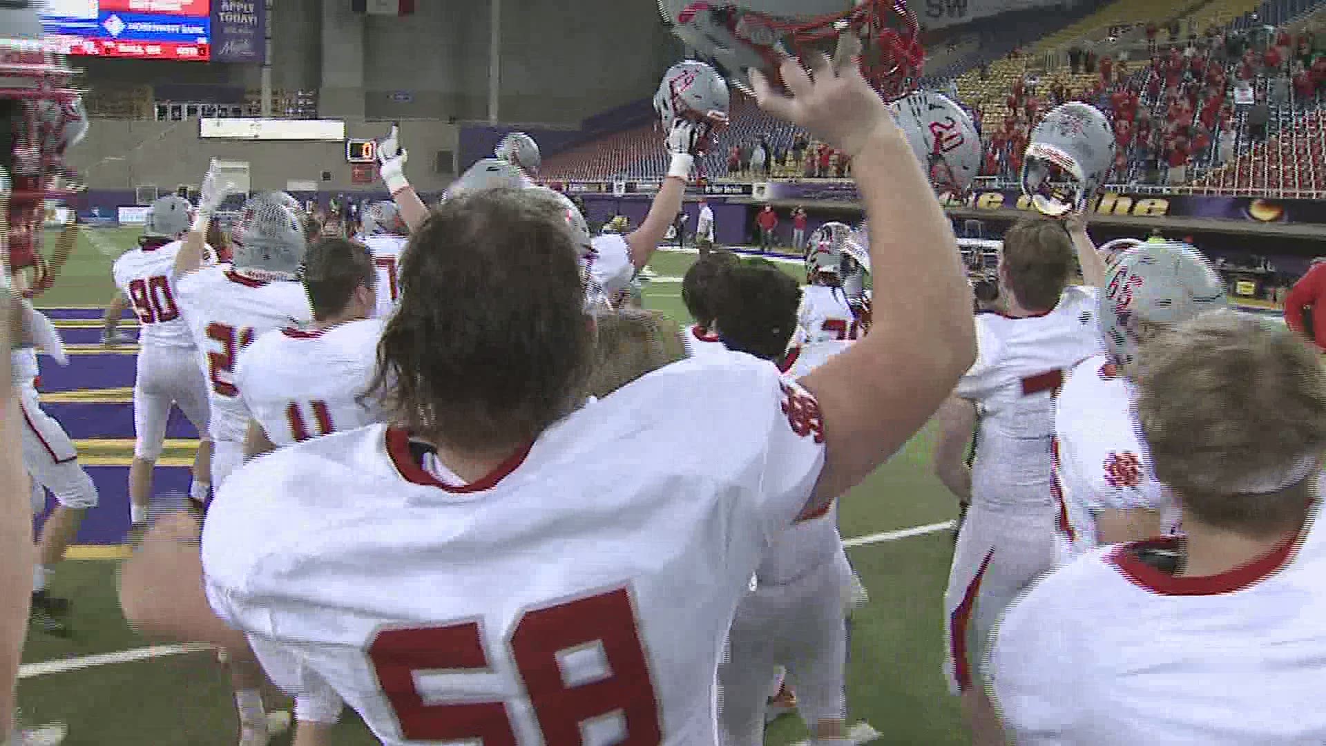 It was the first time the Lancers took the field at a state-title game and their first state title win.