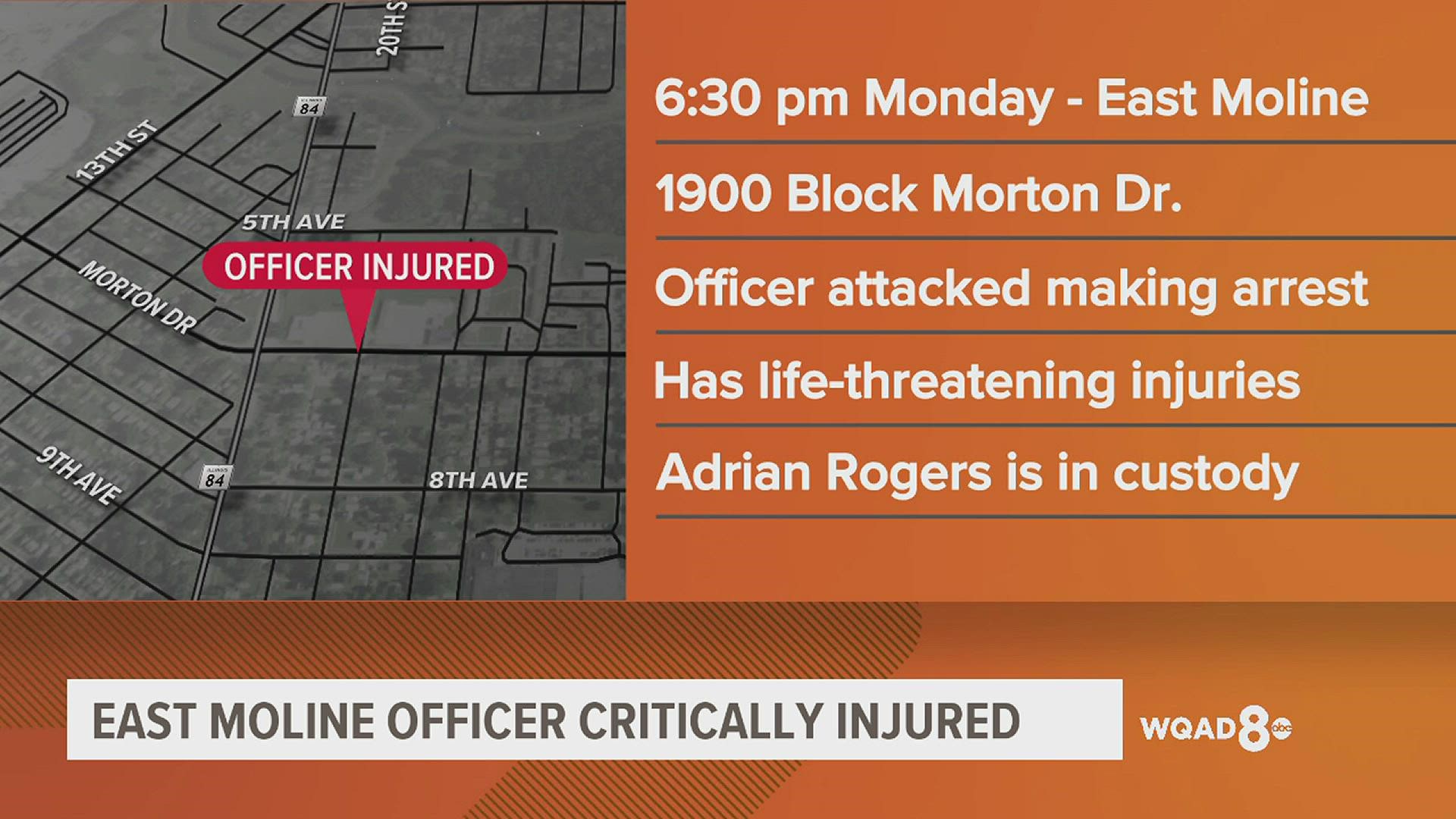 52-year-old Adrian W. Rogers has been charged with attempted murder after critically injuring an East Moline police sergeant. He was arrested late Monday night.