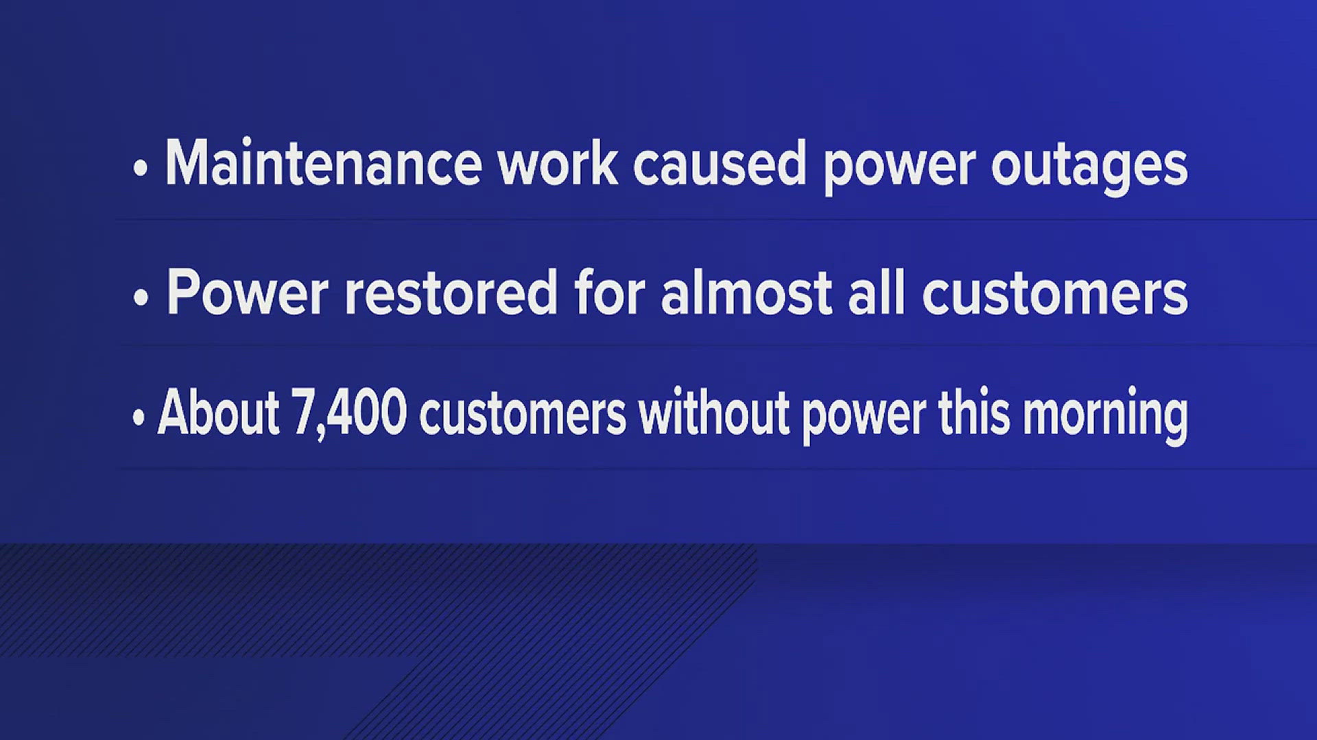 A MidAmerican official said two separate incidents knocked out power for more than 7,000 customers Monday morning.