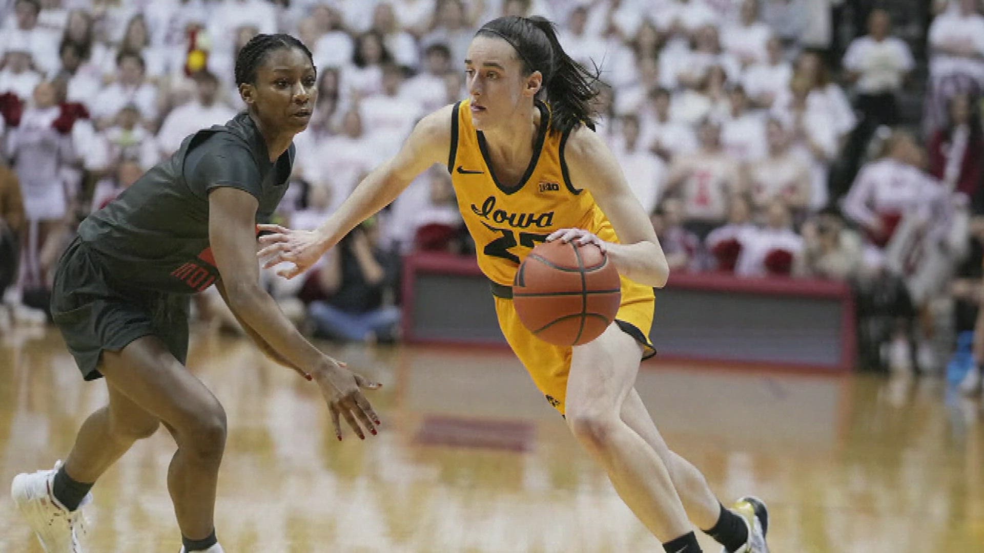 The Iowa star is in New York for the WNBA draft on Monday night, when she is expected to be the top pick by the Indiana Fever.