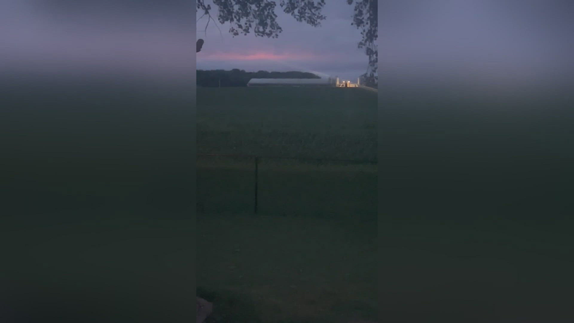 News 8 received numerous videos and questions about some eerie-looking lights flashing in the sky Sunday night. Here's what it was.