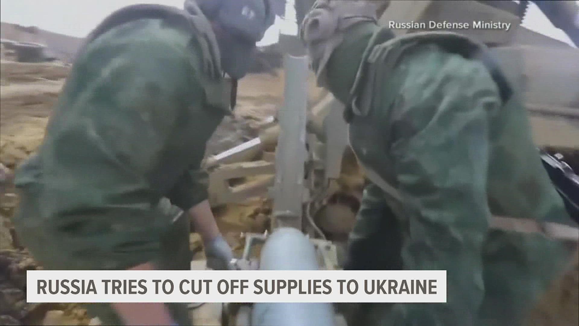 According to U.S. government officials, Russia's focus comes after a steady flow of supplies to help Ukrainian troops.