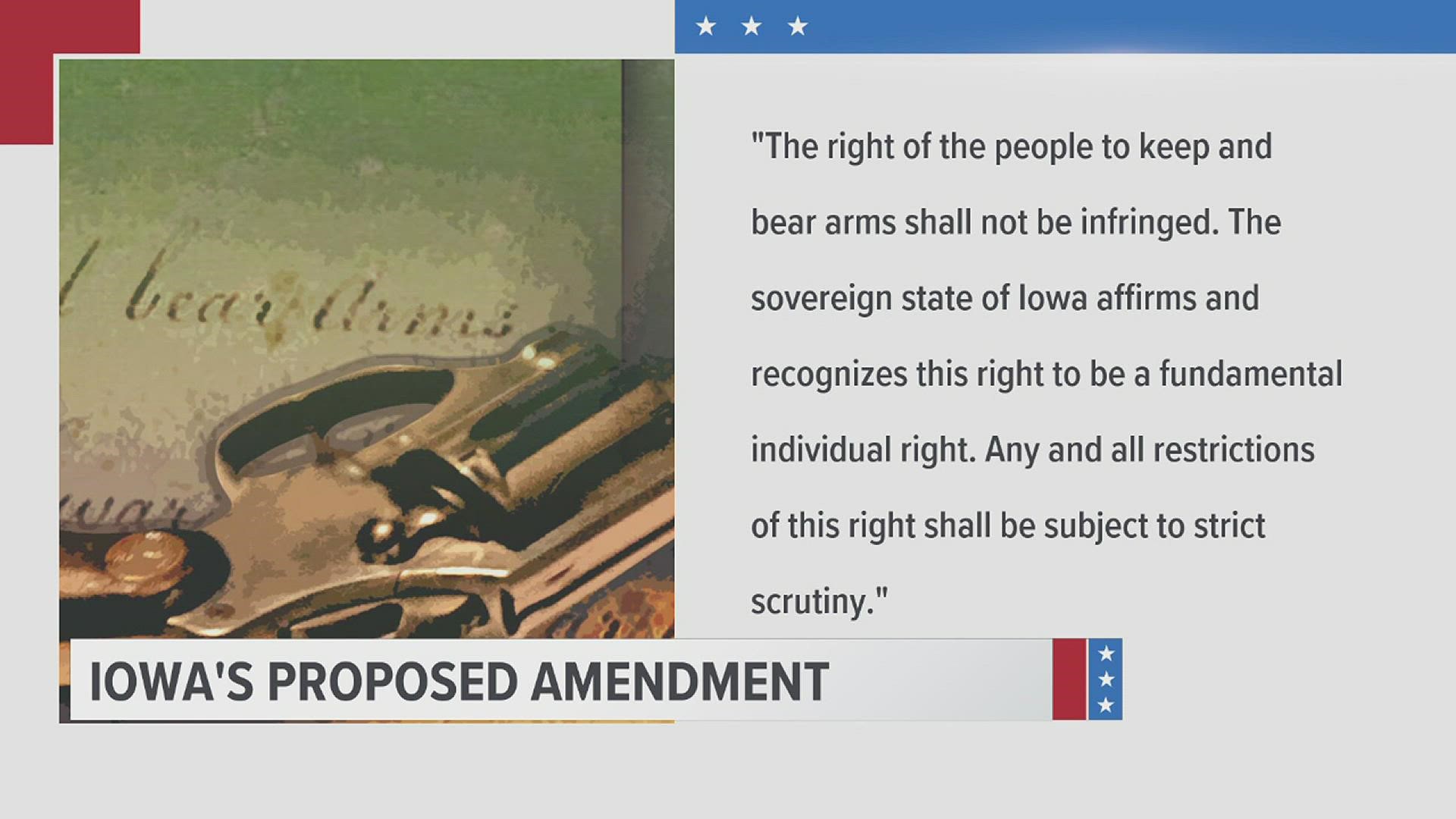 Iowa Firearms Coalition Dave Funk joins News 8's Jon Diaz to review the proposed gun amendment and what it means for voters.