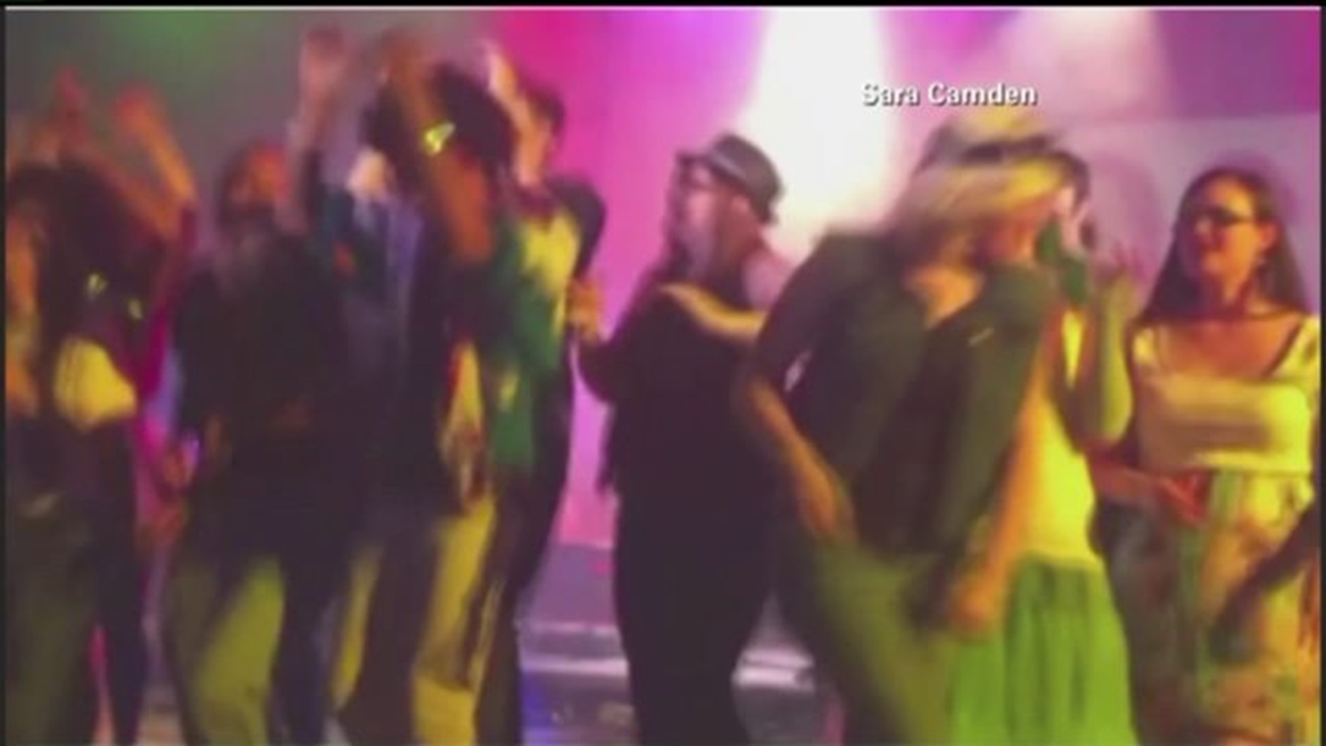 Stage collapses under high school students