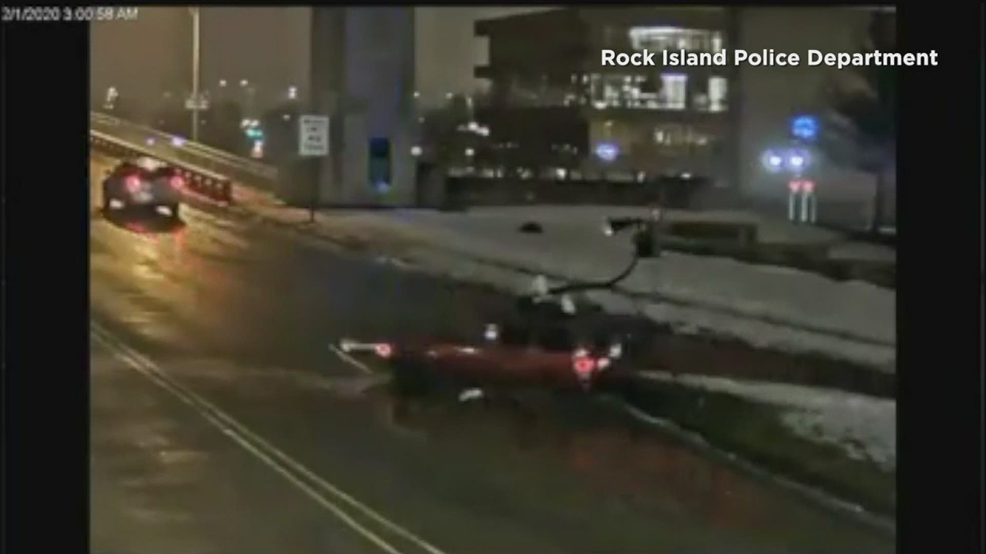 The driver of a Jeep that plowed through a street lamp and took off into Davenport without stopping has been identified by Rock Island police.