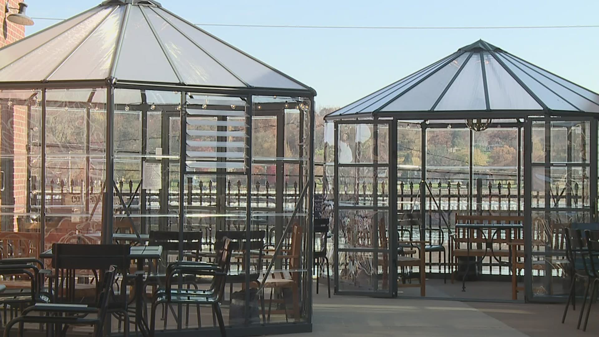 Both Great Revivalist Brew Lab and Mississippi River Distilling Company have converted small greenhouses into private dining areas.