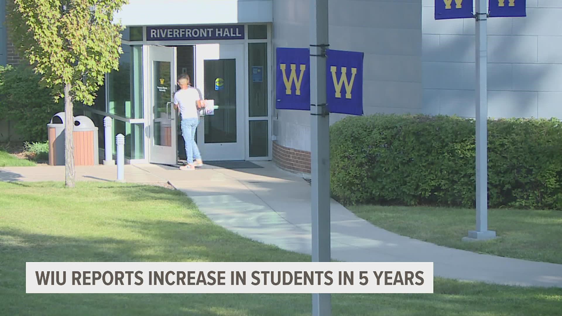 The spike also includes international students, who officials say are attending at a record high this year.