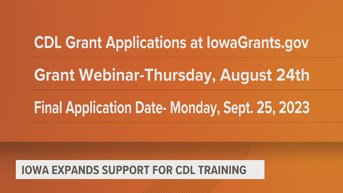 Iowa governor signing grants aimed to fund CDL licensing, boosting 