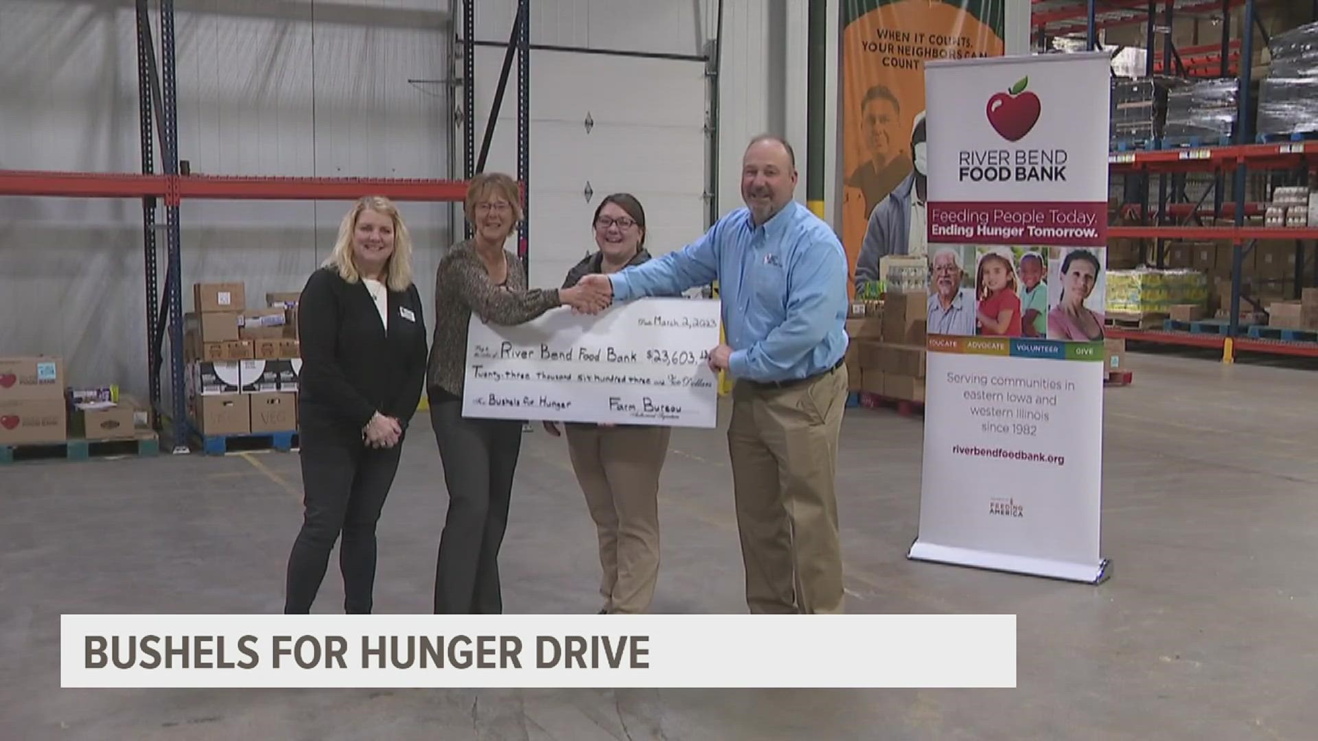 Donations from the 2023 "Bushels for Hunger" program, now in its 13th year, add to the total contribution of $300,000.