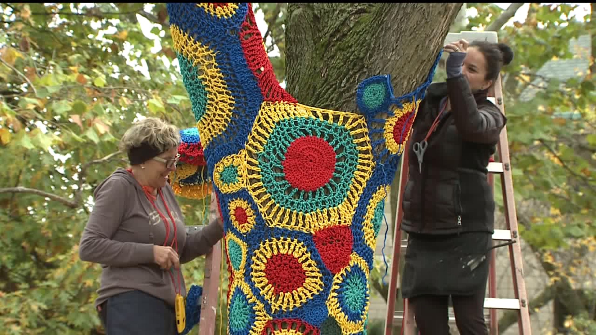 "Yarn bombs" decorate Augustana College