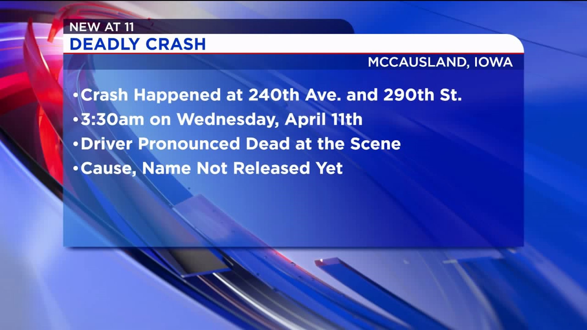 Deadly Crash near McCausland