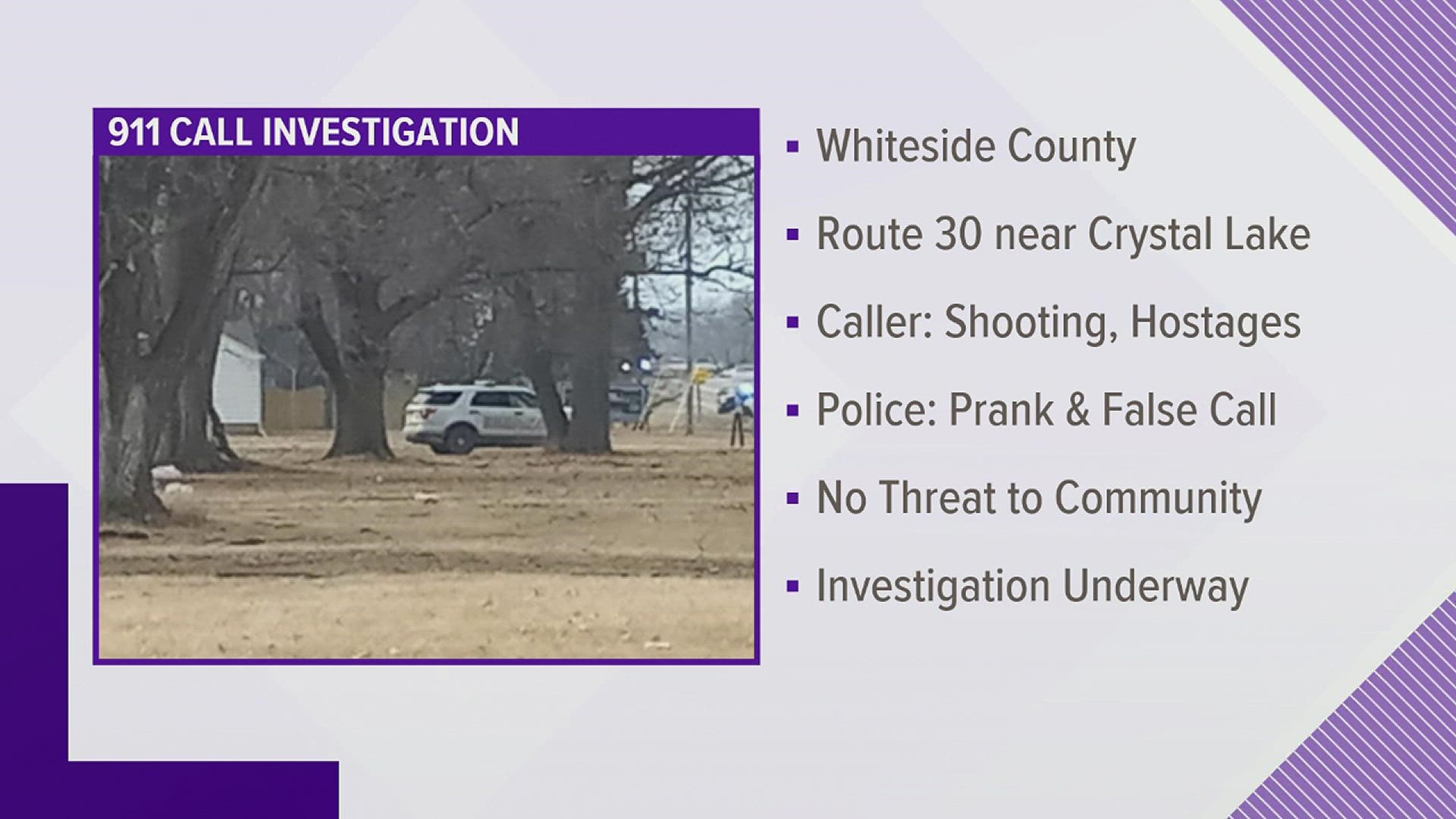 After being alerted to a hostage situation at a home nearly Crystal Lake, police arrived at the scene to find no such incident.