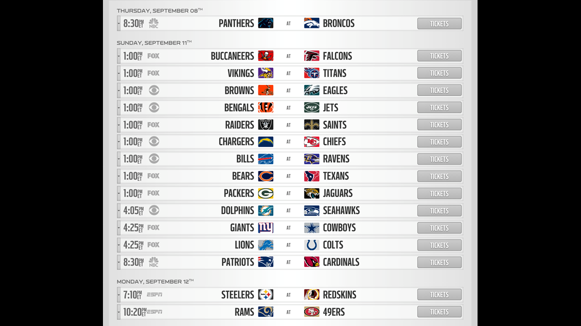 NFL 2016 schedule released | wqad.com