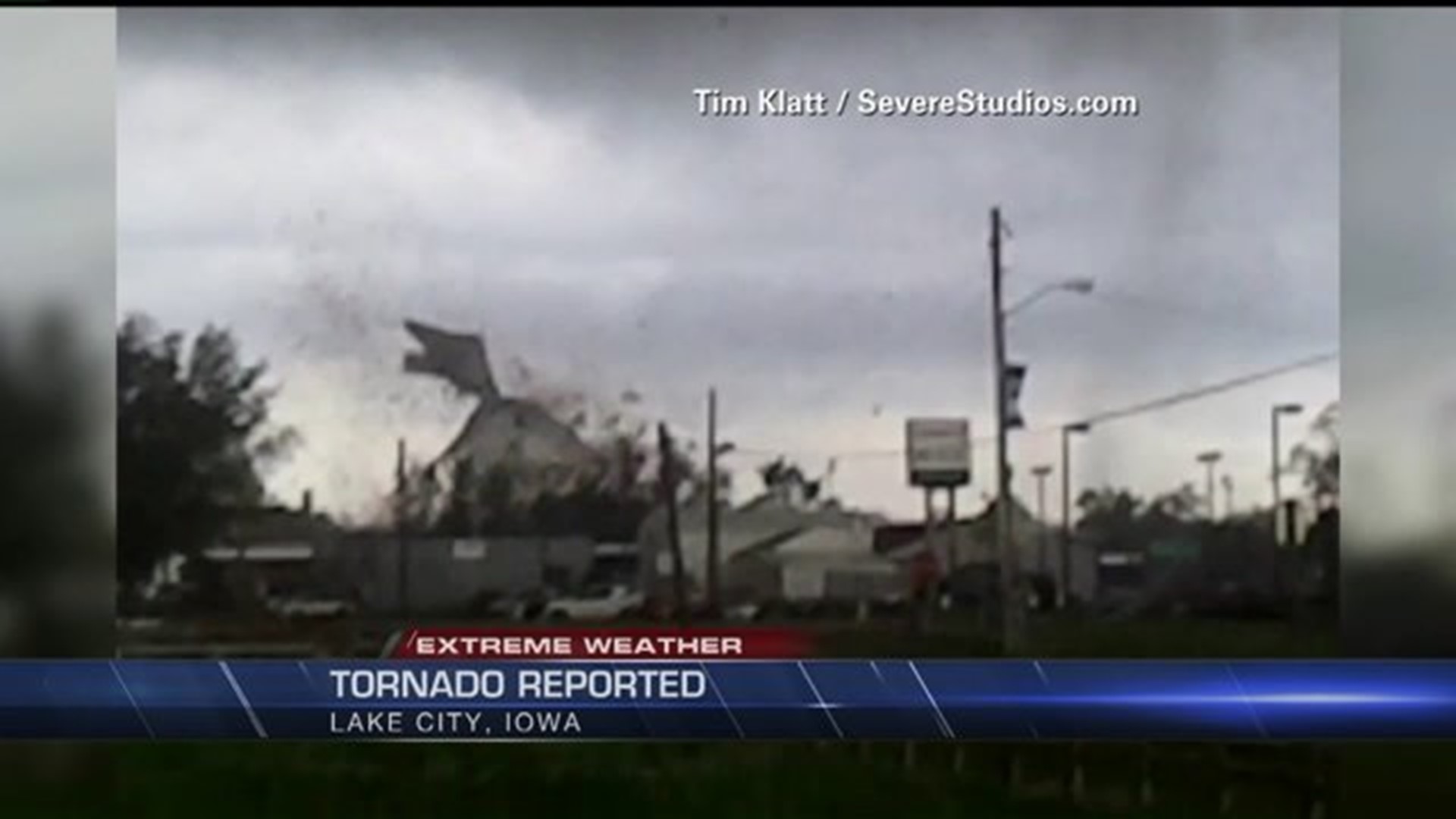 Tornado lifts roof off Iowa school