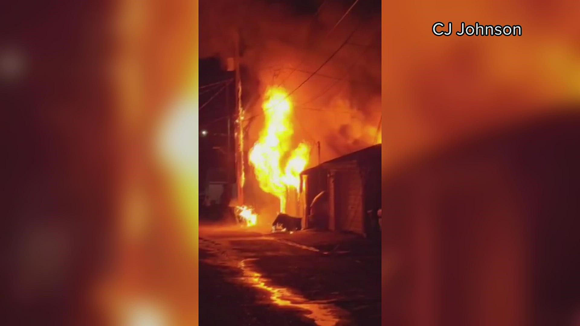 WQAD viewer CJ Johnson sent in video of a garage fire that damaged multiple structures in Moline on Sunday Feb. 5.