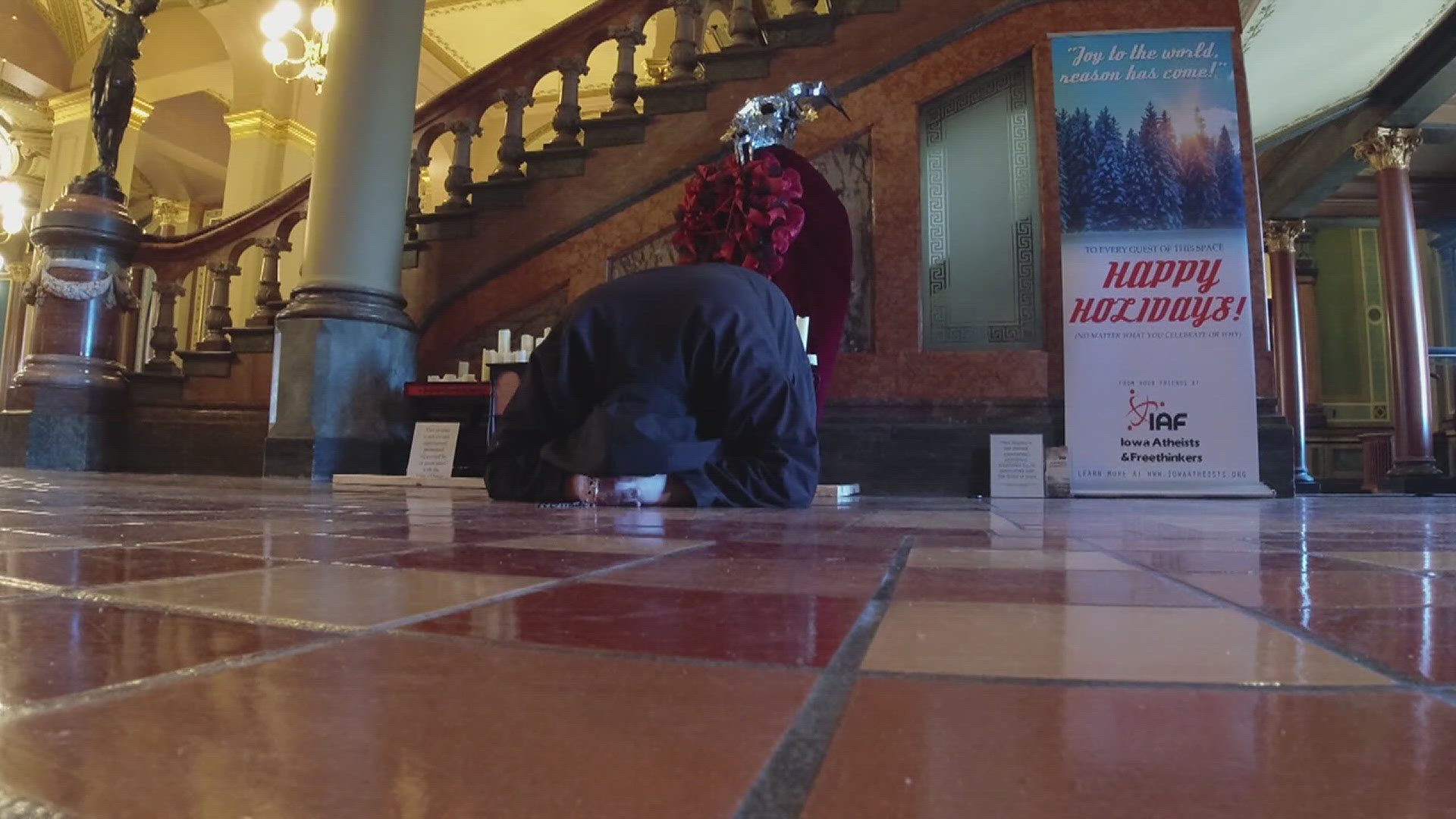 One of the group's displays at the state capitol was also vandalized earlier this year.