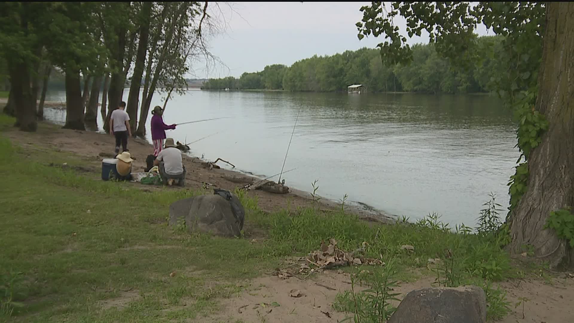 Fishers participate in Free Fish Days in East Moline, Illinois.