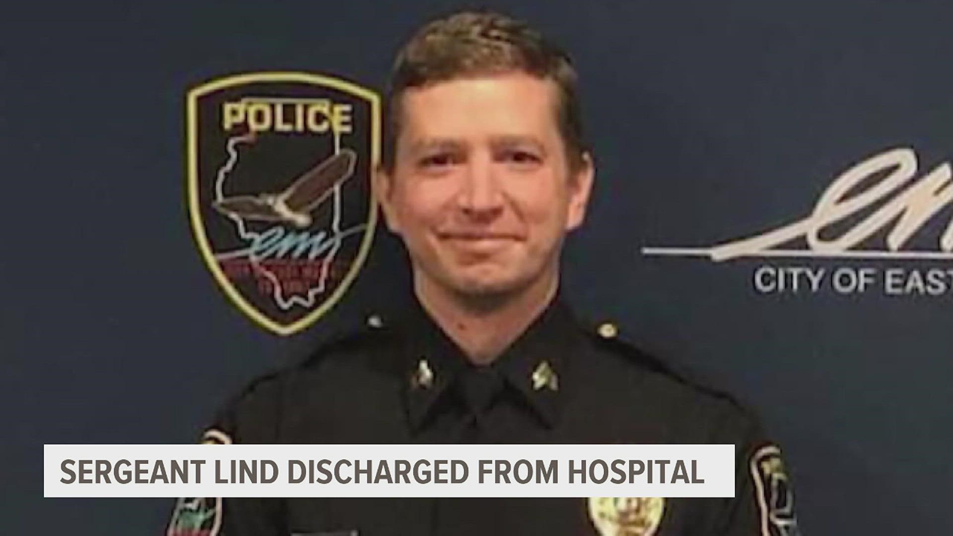 In a medical update, the East Moline Police Department revealed that Sgt. Lind was discharged from St. Francis in Peoria and is coming back home to the QC for rehab.