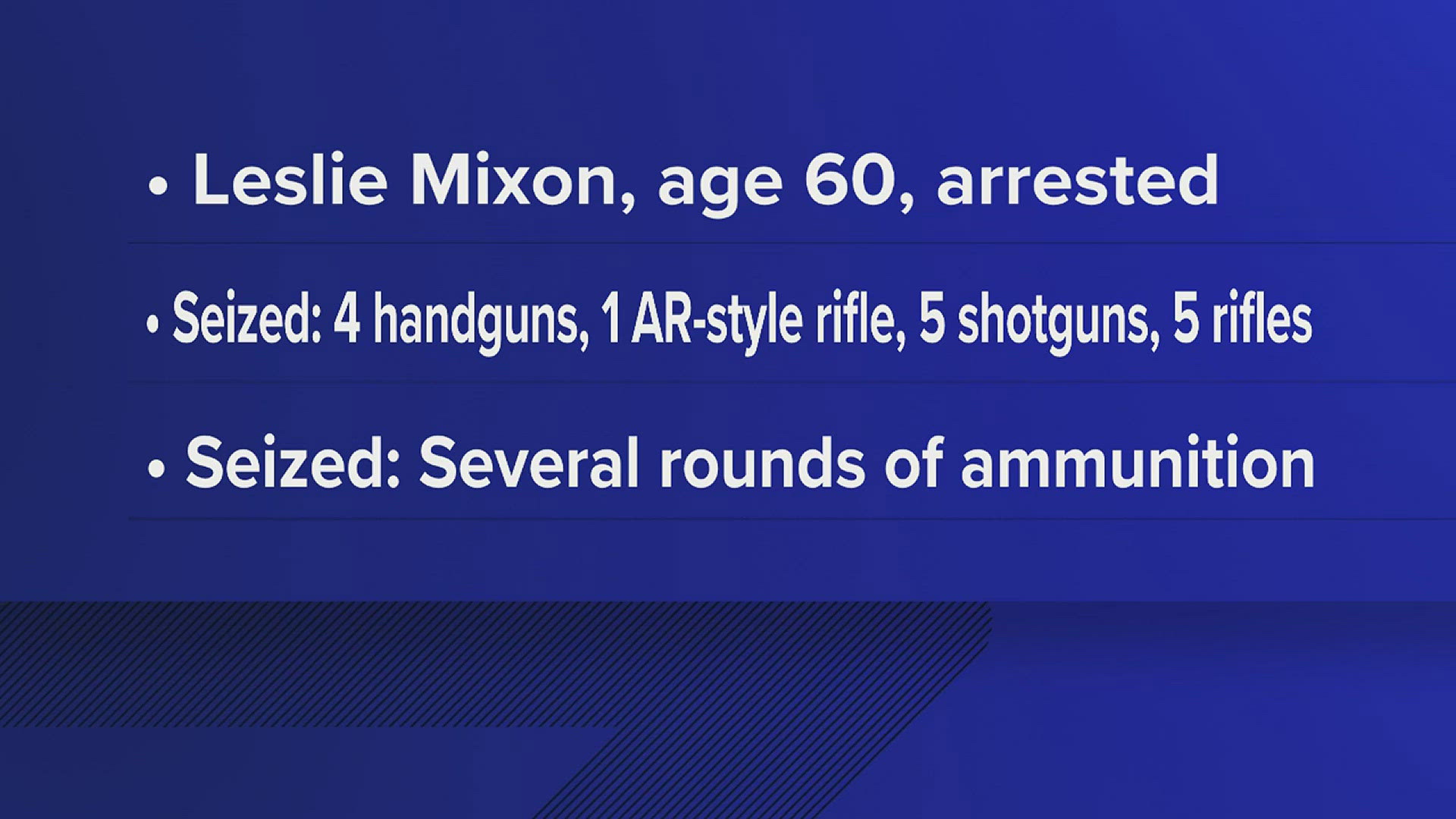 While executing a search warrant Friday, police seized four handguns, one AR-style rifle, five shotguns, five rifles and several rounds of ammunition.