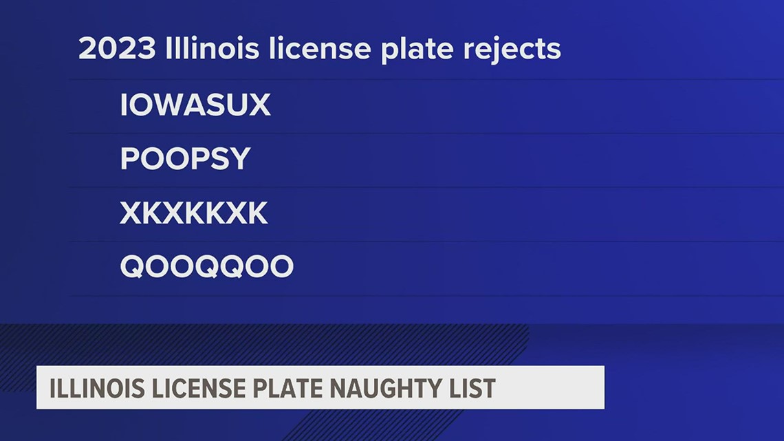 Illinois Secretary Of State Reveals Rejected Personalized License Plates