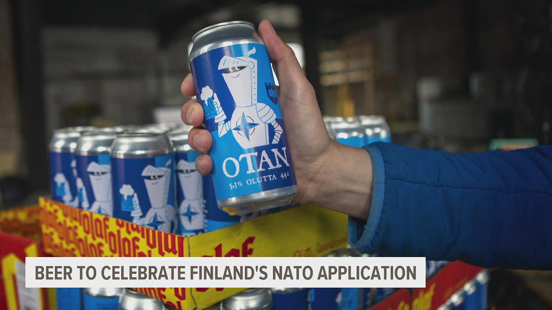 In honor of Finland's NATO application, the brewery put out a new brew that translates to "I'll have some beer" in Finnish.