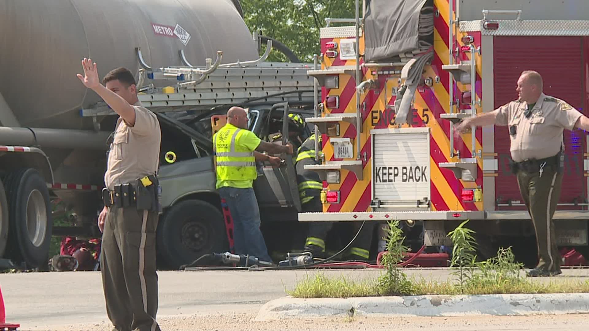 The crash was between a pickup and a semi Friday morning, July 2.