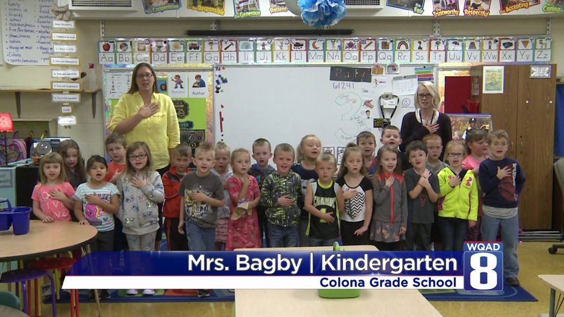 The pledge from Mrs. Bagby’s class at Colona Grade School