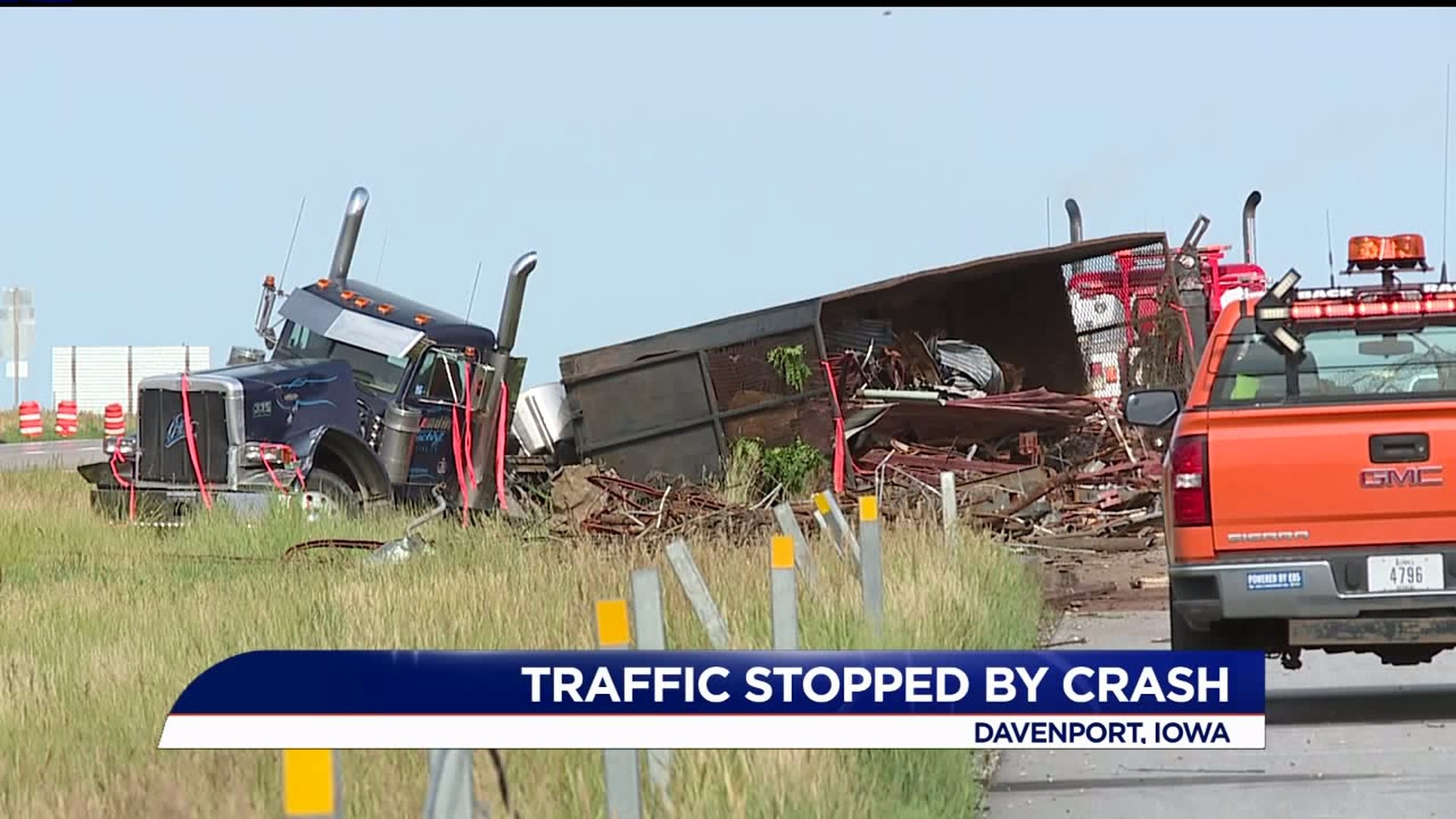 UPDATE: I-80 clear after semi-truck crashed in median
