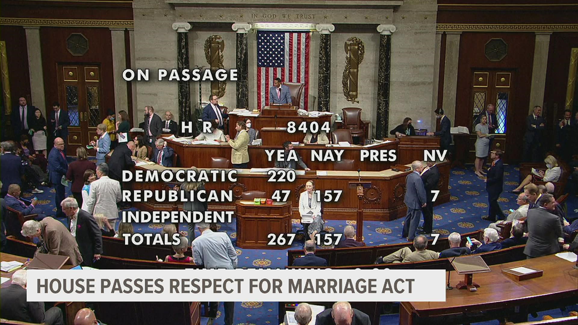 The Respect for Marriage Act is almost certain to stall in the evenly split Senate.