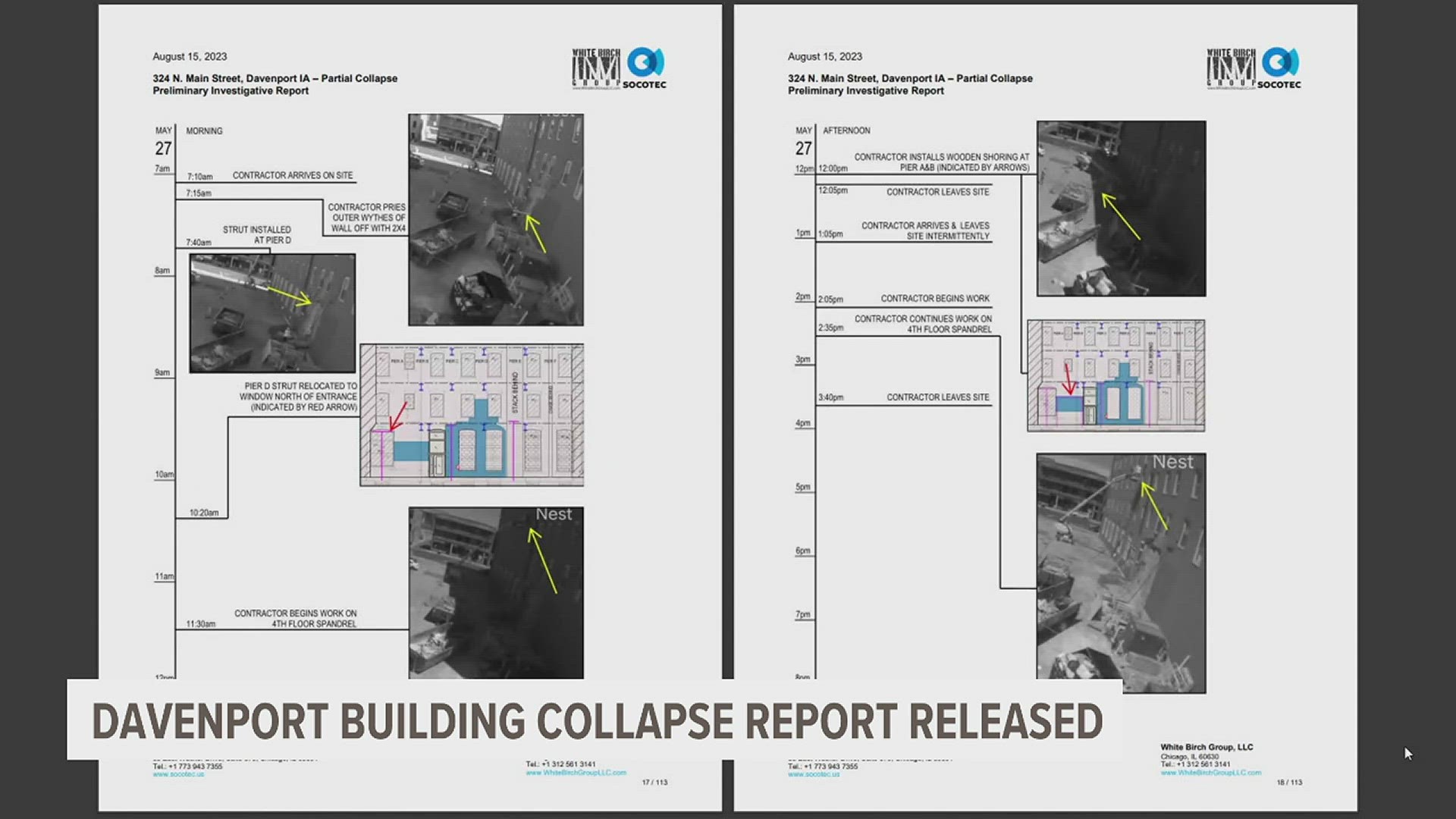 The report spans 113 pages and details the building's entire history up to its collapse.