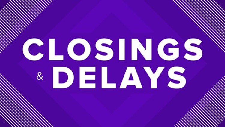Updated list of school closings & delays