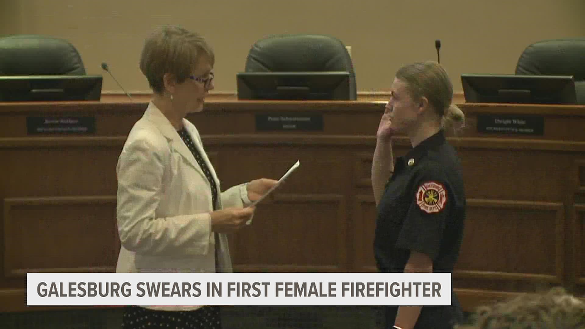 Haley Stevenson's swearing-in ceremony with the Galesburg Fire Department took place on Monday, May 2.