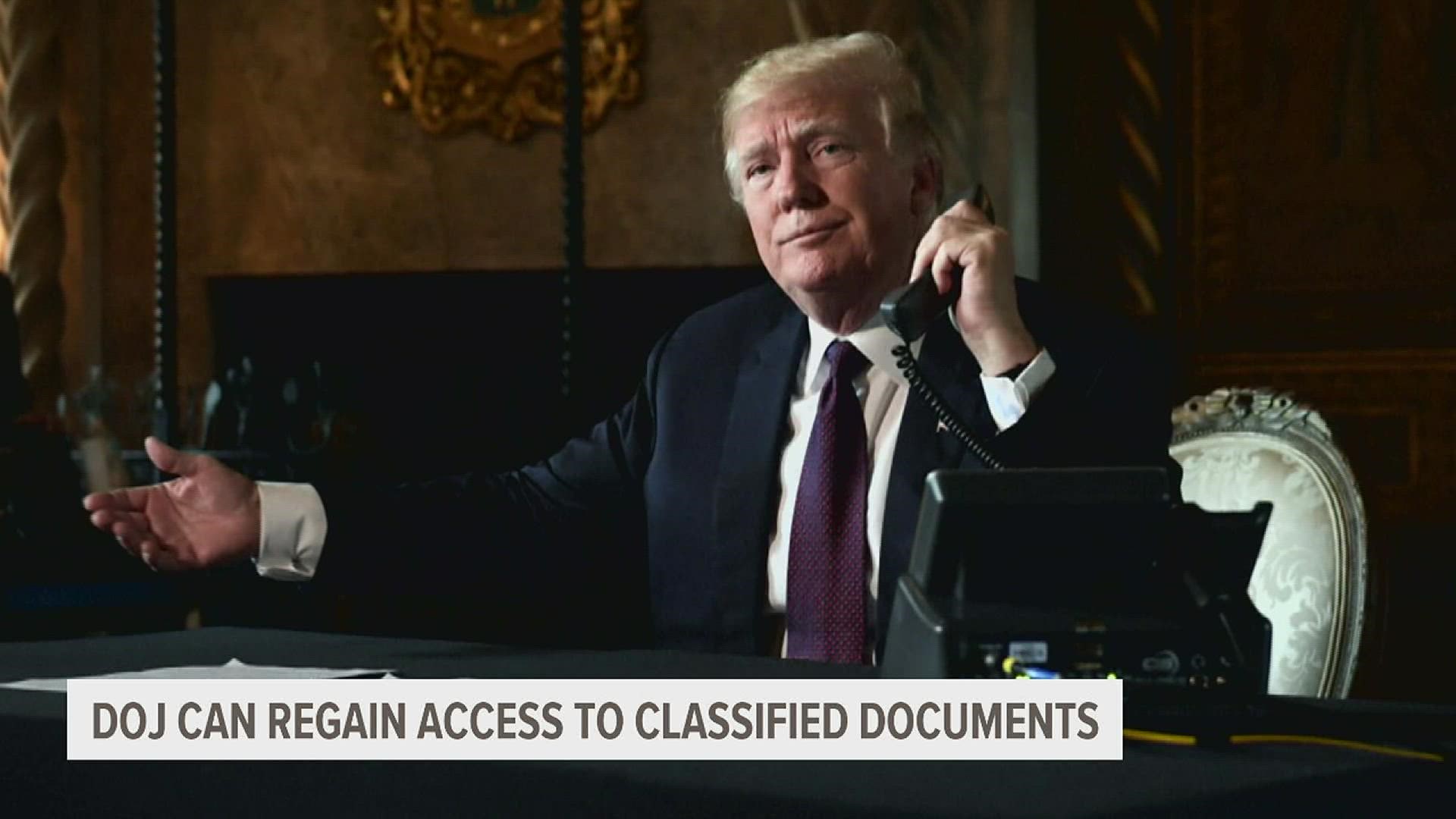 A federal appeals court sided the the DOJ, saying they can resume the investigation of classified documents from former President Trump's home.