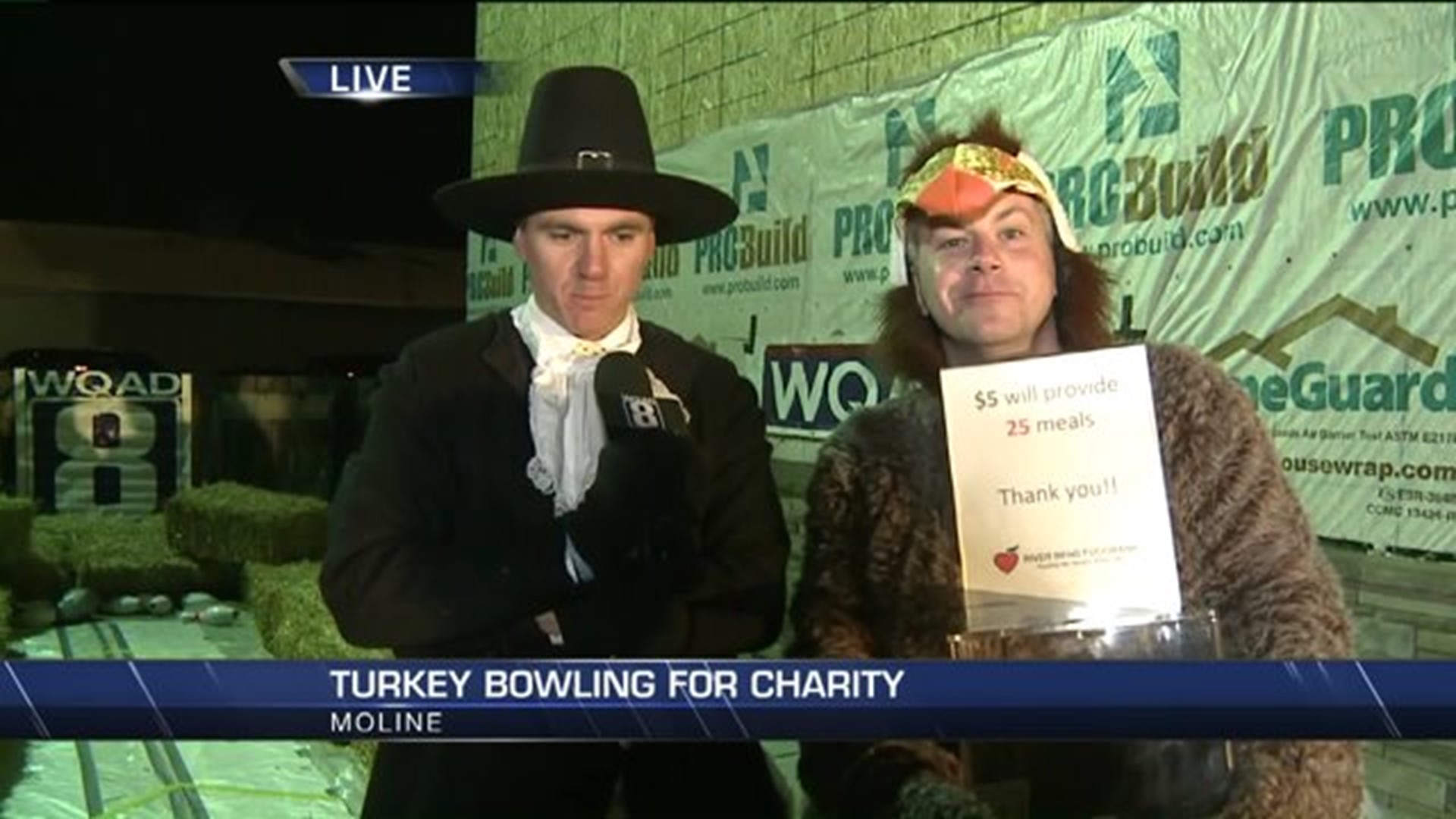 Turkey bowling - 2 Tuesday GMQC newscast