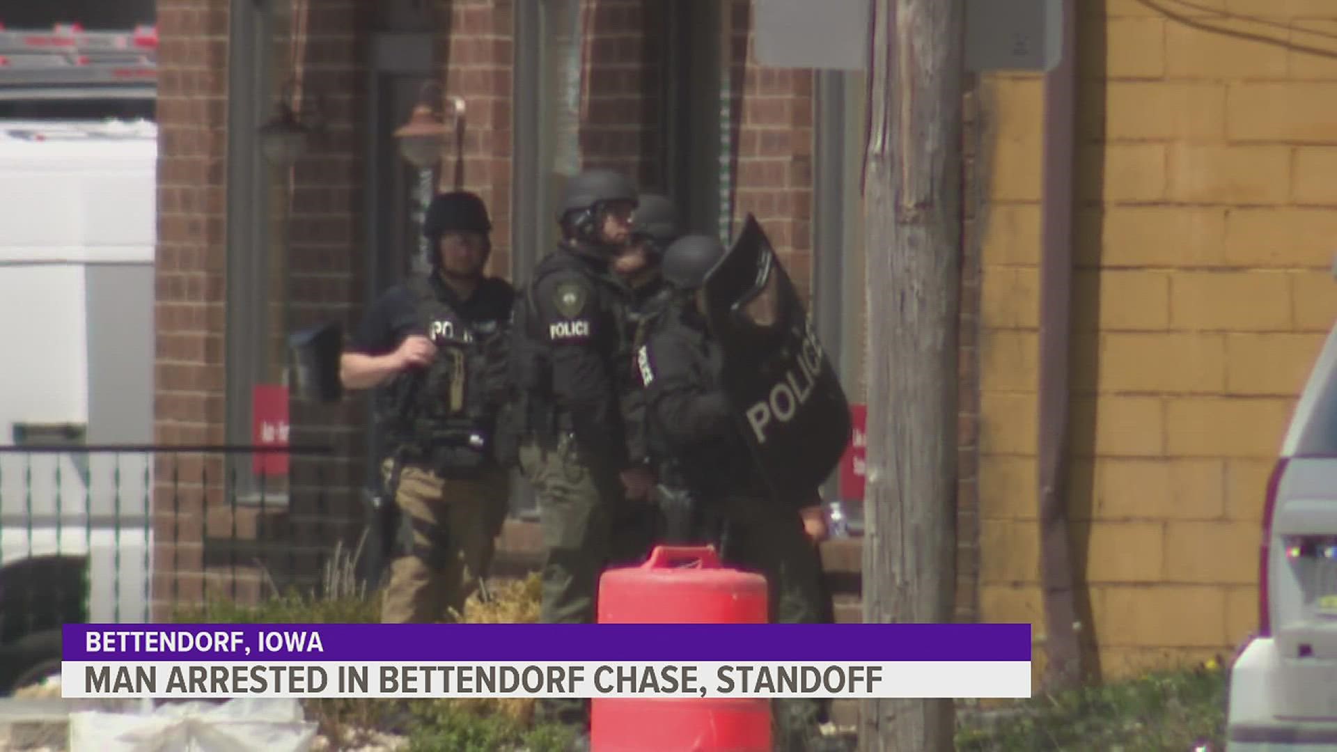 An area around a home in the 1600 block of Grant Street was shut down for about two hours after a man led police on a chase and caused a standoff.