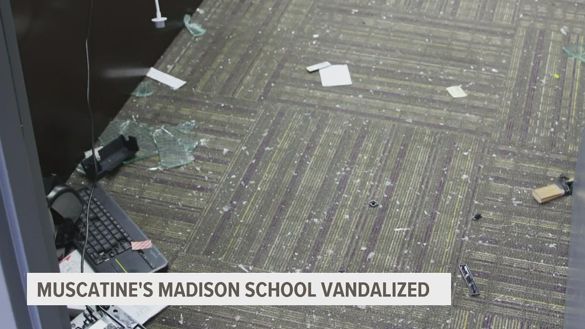 The vandalism inside the school occurred at approximately 3:10 a.m. on Friday August 5.