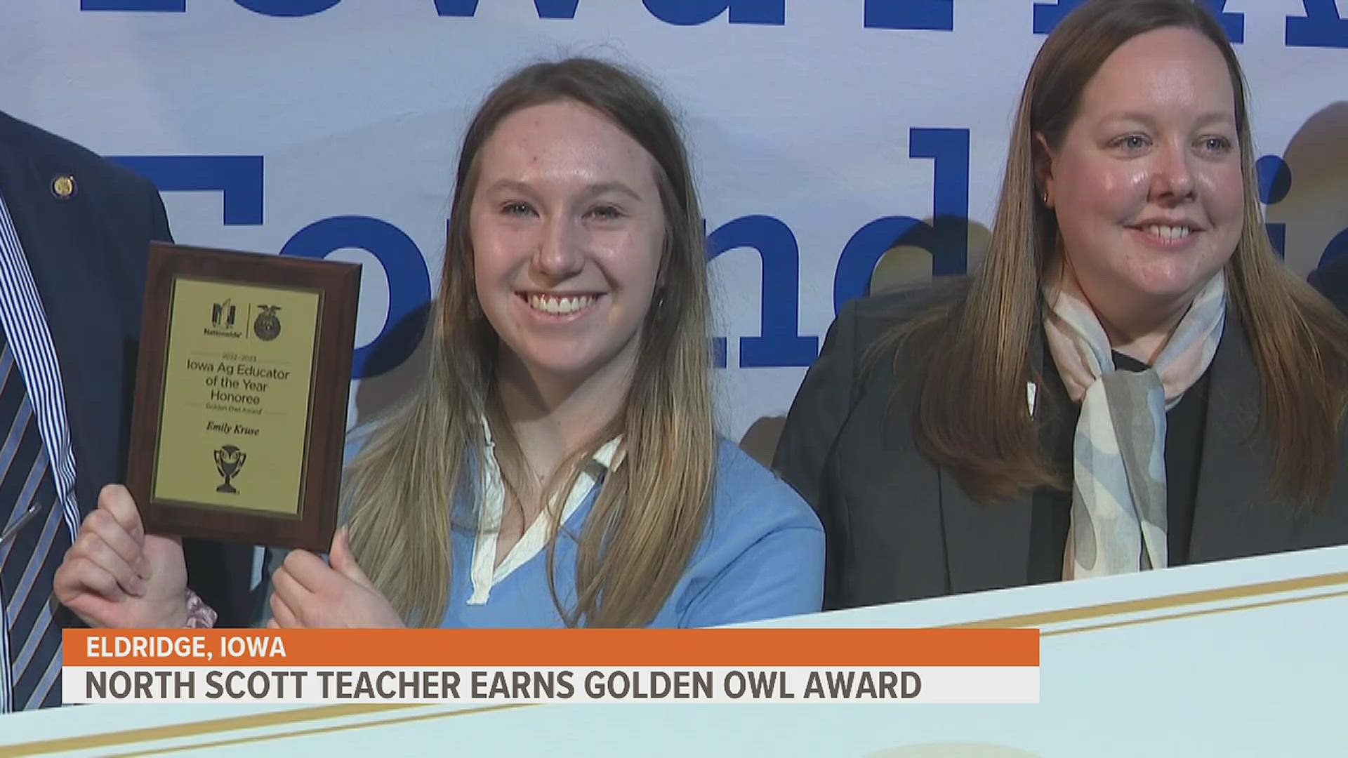 Emily Kruse began teaching at the QC area school just last year. She was one of 166 agriculture teachers nominated.