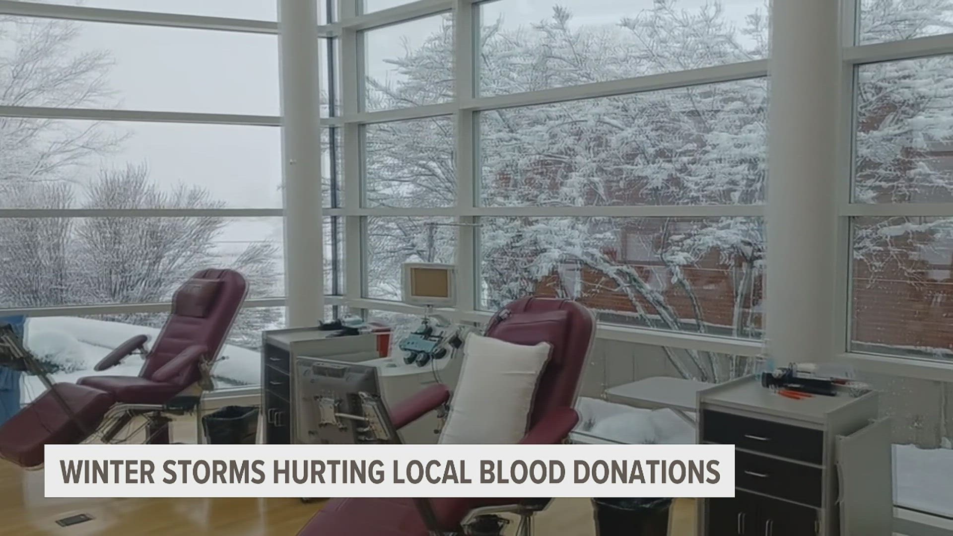 The blood donation center estimates a loss of 700 donations this week thanks to the cold and snow. They're asking anyone who can safely travel to sign up and donate.