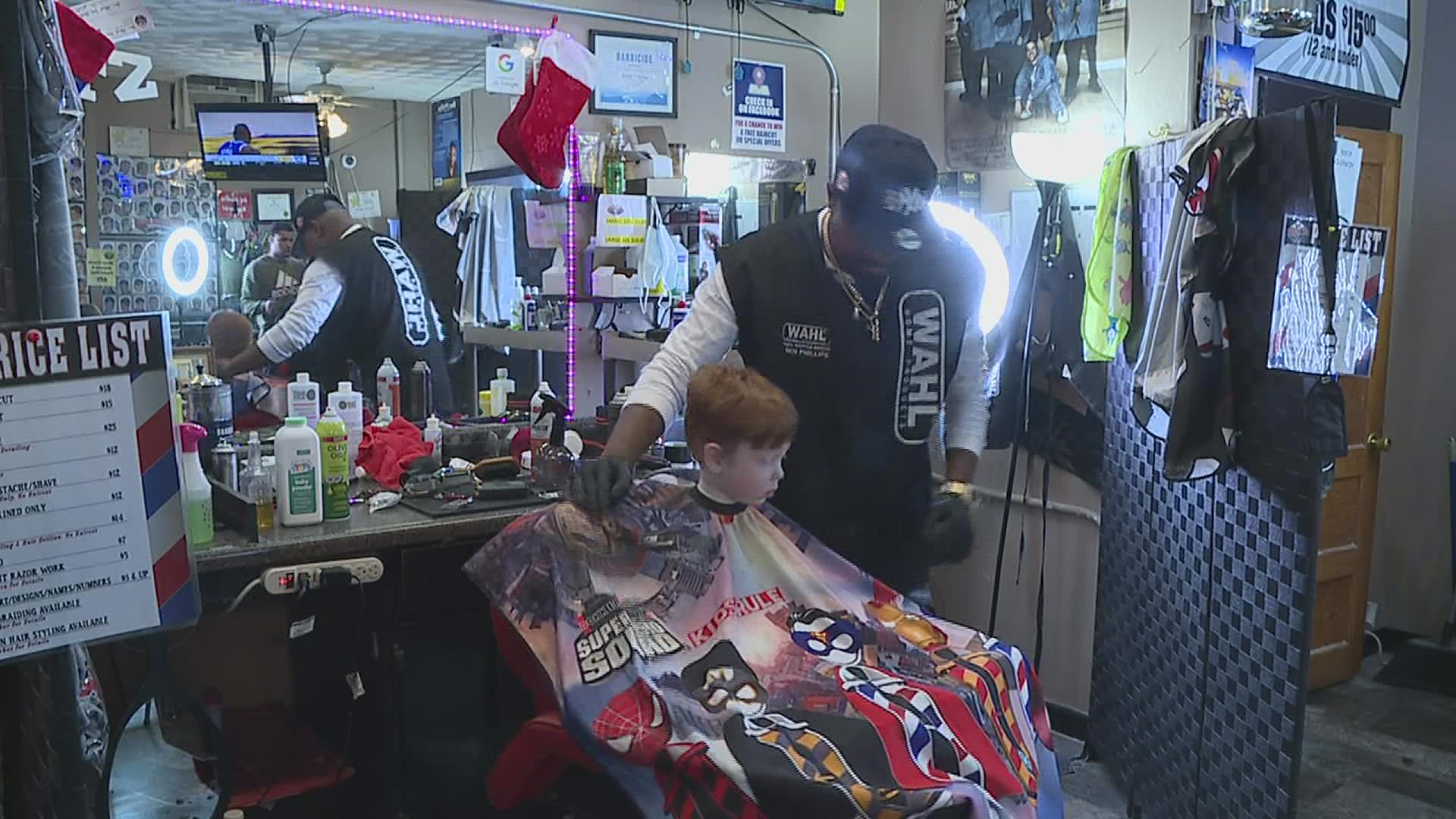 Ben's Phresh Kutz Barber Shop offered free haircuts on Dec. 24 to kids and the elderly to help give back for Christmas.