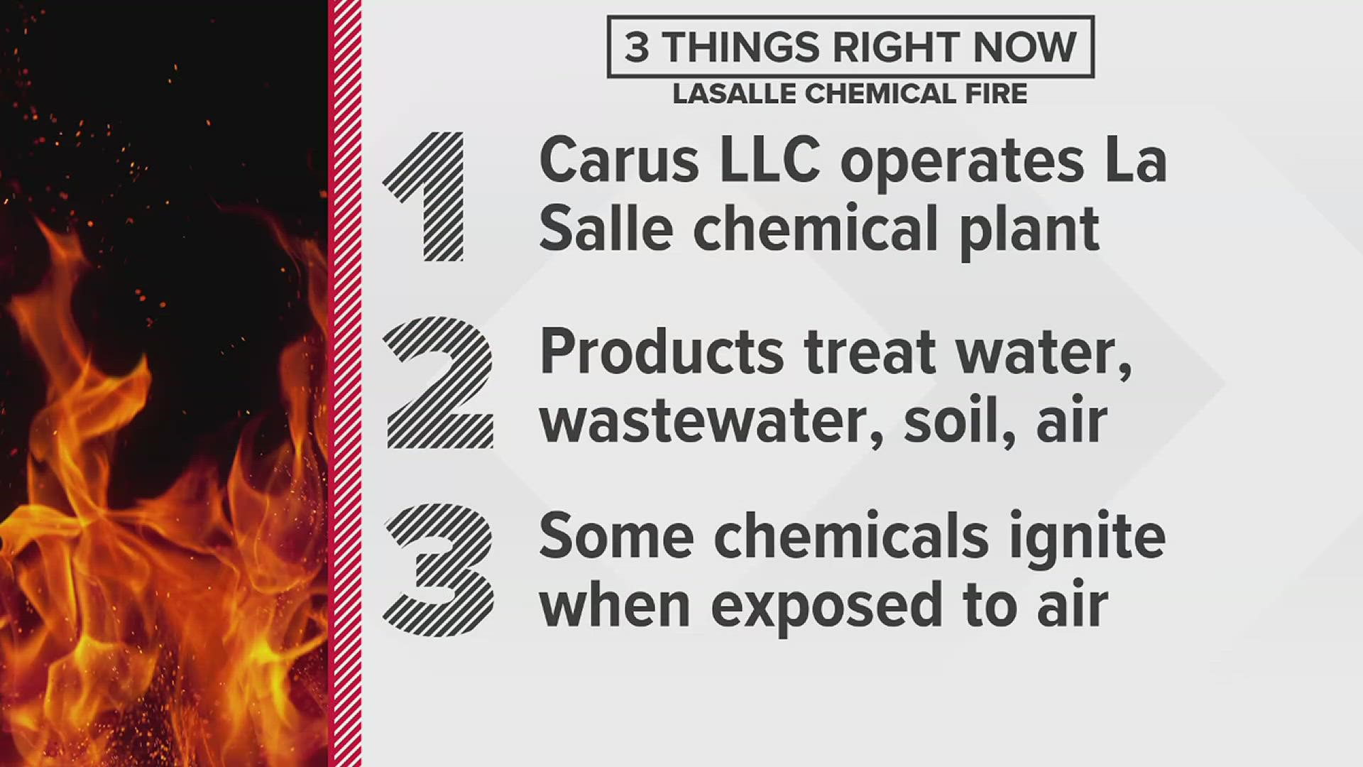 After the fire began Wednesday morning at Carus Chemical in La Salle, officials sent an emergency alert advising people who live in the city's third and fourth wards
