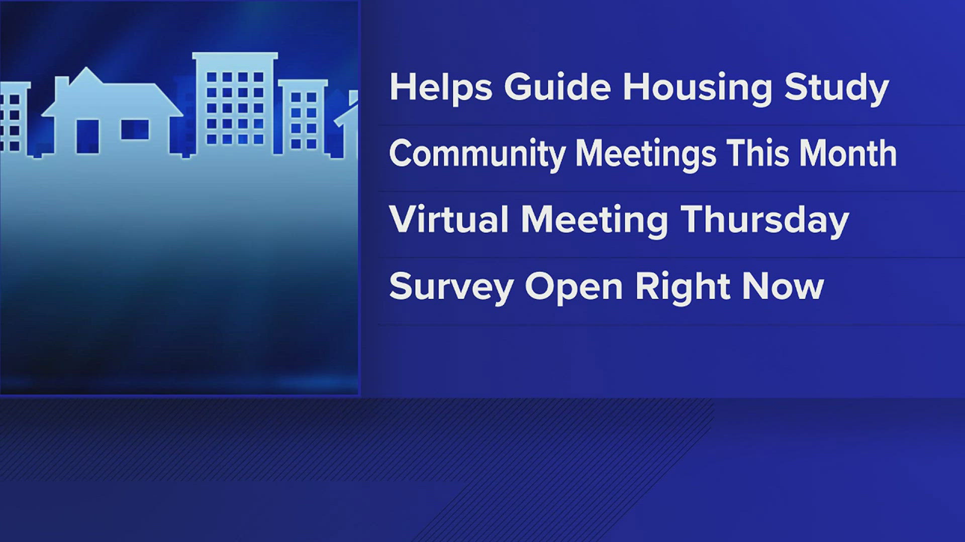 The anonymous survey asks questions such as whether residents own or rent their homes, how difficult it was to find housing and what their housing expenses are like.