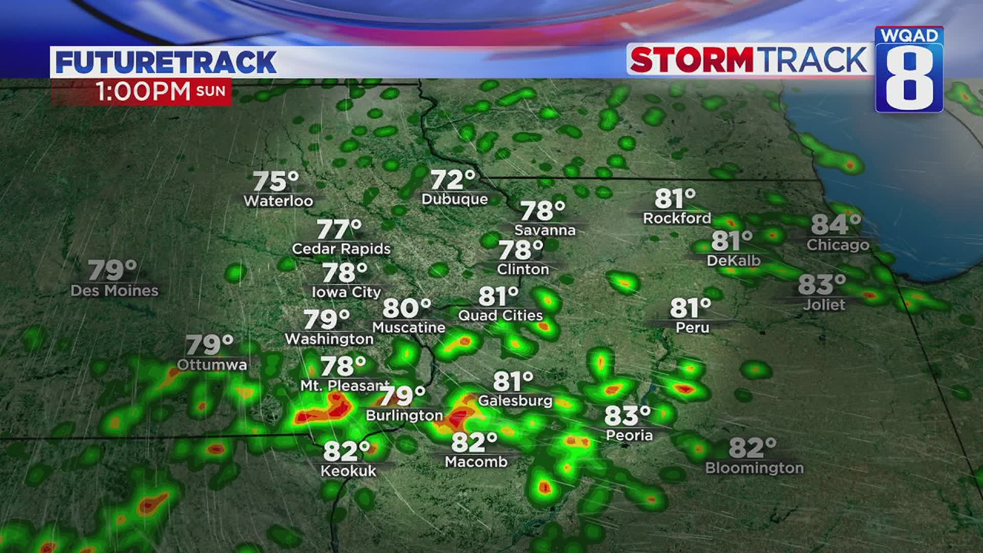 Showers and storms this afternoon will cool things down.